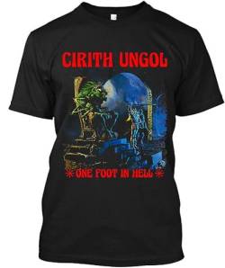 NWT! Cirith Ungol One Foot in Hell American Heavy Metal Graphic T-Shirt S-3XL Black XL von JUNDAOFU