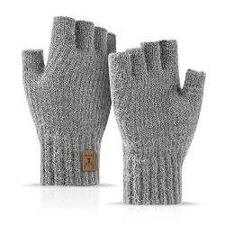 JUNRUI Fingerlose Handschuhe, Handschuhe ohne Finger Winter Warme Strickhandschuhe Arbeiten Camping Wandern Laufen Radfahren Fahren für Herren und Damen von JUNRUI