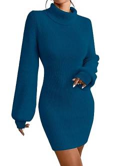 JUOIANTANG Strickpullover Damen Oversize Winter Dresses for Women Baumwollkleider Damen Sommer Navy Blau L von JUOIANTANG