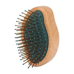 Airbag-Haarbürste, tragbarer Massagekamm aus Holz, nass und trocken, antistatische Haarbürste, einfach in Kosmetiktasche zu stecken, Mini-Haarbürste zum Entwirren von Haaren und Bart von JUOPZKENN