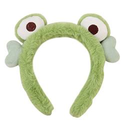 JUOPZKENN Stirnband Zum Waschen Des Gesichts, Süßes Grünes Frosch-Stirnband für Make-up, Plüsch-Haarband, Froschform, Niedlich, Weich, Multifunktionale Dekoration, Make-up-Haar,(Haarreifen) von JUOPZKENN