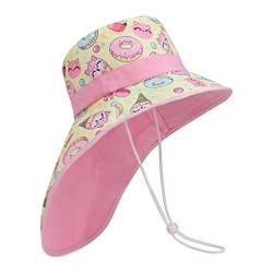 Baby Sonnenhut Sommermütze UV Schutz UPF 50 Verstellbarer Strandhut mit Nackenschutz Fischerhut für Kinder Kleinkind Mädchen Jungen 2-4 Jahre, Mädchen von JUPSK