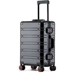 JUSHIW Langlebiger, leichter Luxus-Kabinengepäck mit Rädern, abriebfest, Aluminium-Magnesium-Legierung, Trolley-Koffer, Business-Gepäck, Handgepäck, D, 51 cm von JUSHIW