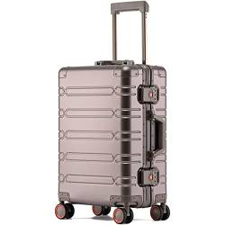 JUSHIW Langlebiger, leichter Luxus-Kabinengepäck mit Rädern, abriebfest, Aluminium-Magnesium-Legierung, Trolley-Koffer, Business-Gepäck, Handgepäck, a, 61 cm (24 zoll) von JUSHIW