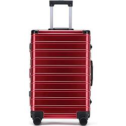 JUSHIW Robustes, leichtes Luxusgepäck mit Rollen, Aluminium-Magnesium-Legierung, Trolley-Koffer für Reisen, Handgepäck, Rot-, 74 cm von JUSHIW