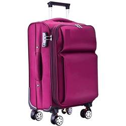 JUSHIW Robustes Kabinengepäck mit hoher Kapazität, erweitertes Fassungsvermögen, Rollgepäck, explosionssicher, Trolley, Koffer, Boarding, Handgepäck, fuchsia, 61 cm (24 zoll) von JUSHIW