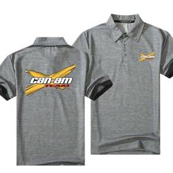 Herren-Poloshirts T-Shirts Für Can-am Bedruckt Golf-Polo-T-Shirts Revers Kurze Ärmel Bequeme Oberteile Kleidung Lässige Polos-Gray G||3XL von JUSHUFA