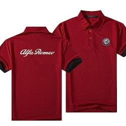Herren Poloshirts T-Shirts für Al-FA Ro.meo Print Golf Polo T-Shirts Revers Kurzarm Bequeme Top Kleidung Lässige Polos-Red A||XL von JUSHUFA