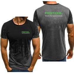 Herren-T-Shirts Für F.ES-Tool Kurzärmelig Rundhalsausschnitt T-Shirt Kleidung Farbverlauf Golf-Polo-Shirts Halbe Ärmel Atmungsaktiv Workout-T-Shirts-Gray1||S von JUSHUFA