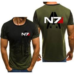 Herren-T-Shirts Für N7 Kurzärmelig Rundhalsausschnitt T-Shirt Kleidung Farbverlauf Golf-Polo-Shirts Halbe Ärmel Atmungsaktiv Workout-T-Shirts-Army Green2||M von JUSHUFA