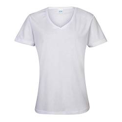 JUST COOL - Damen V-Neck Funktionsshirt 'Cool T' / Arctic White, L von JUST COOL