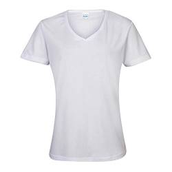 JUST COOL - Damen V-Neck Funktionsshirt 'Cool T' / Arctic White, XL von JUST COOL