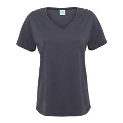 JUST COOL - Damen V-Neck Funktionsshirt 'Cool T' / Charcoal, M von JUST COOL