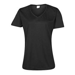 JUST COOL - Damen V-Neck Funktionsshirt 'Cool T' / Jet Black, XXL von JUST COOL