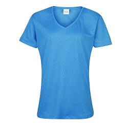 JUST COOL - Damen V-Neck Funktionsshirt 'Cool T' / Sapphire Blue, S von JUST COOL