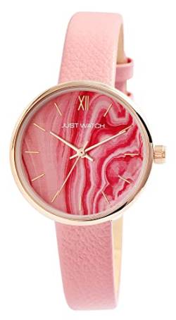 JUST WATCH Damen-Uhr Emilia Leder Dornschließe Mode Trend Analog Quarz JW10181 (rosa) von JUST WATCH