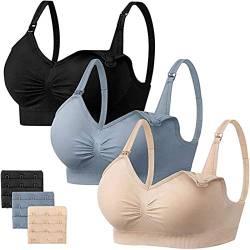 JUST Damen Still BHs Ohne Beigel,3 PC Gepolstert Unterwäsche BustiersStill BH Grobe Brust,Nahtlose Schwangerschafts,Sport BHs von JUST