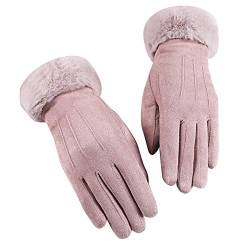 JUST Winterhandschuhe Damen,Thermo Künstliches Wildleder Handschuhe,Touchscreen Warm Winter Damenhandschuhe mit Fleece Gefüttert von JUST