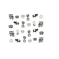 JUSTFOX - 3D Nagel Sticker Katze Cat Krone Aufkleber Nail Art von JUSTFOX