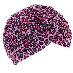 JUSTFOX - Damen Turban Kopfbedeckung Fashion Leopard Pink von JUSTFOX