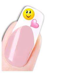 JUSTFOX - Nagel Sticker Nail Art Smiley Herz Heart Aufkleber Water Decal von JUSTFOX