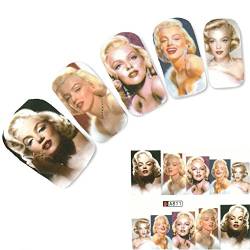 JUSTFOX - Tattoo Nail Art Marilyn Monroe Aufkleber Nagel Sticker von JUSTFOX