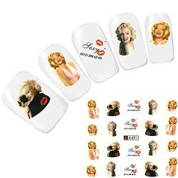 JUSTFOX - Tattoo Nail Art Marilyn Monroe Weltstars der 1950 er Nagel Sticker von JUSTFOX