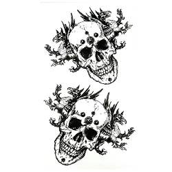 JUSTFOX - Temporäres Tattoo Totenkopf Chimära Design Klebetattoo von JUSTFOX