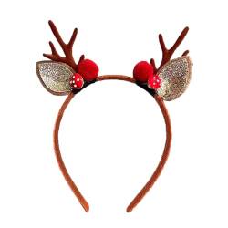 JUSTUSNX JUSTUNX Christmas Headband Reindeer Horn Hair Band Weihnachtsfeier Zubehör für Frauen und Mädchen (B) von JUSTUSNX