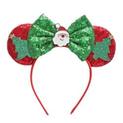 JUSTUSNX JUSTUNX Weihnachten Headband Pailletten Schmetterling Krawatte Haarband Weihnachten Party Zubehör für Frauen Mädchen (C) von JUSTUSNX