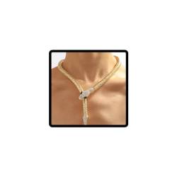 JUSTUSNX Schlange Choker Halskette für Frauen Retro Einstellbare Schlange Form Kragen Halskette Gebogene Bar Design Strass Schlange Halskette Halloween Party Zubehör (A) von JUSTUSNX