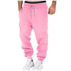 JUTOO Arbeitshose Herren, Sportjogginghose Casuel-Slim Fit, Tiefen Eingriffstaschen, Tunnelzug Und Feuchtigkeitsmanagement. Für Joggen, Fitness, Yoga Oder Training Cargohose (XL, Pink) von JUTOO