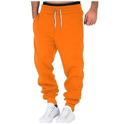 JUTOO Baggy Hose Herren, Casuel-Slim Fit, Tiefen Eingriffstaschen, Tunnelzug Und Feuchtigkeitsmanagement. Für Joggen, Fitness, Yoga Oder Training Im Freien. Komfortabel Tennis (XL, Orange) von JUTOO