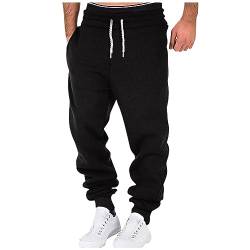 JUTOO Herren Hosen, Casuel-Slim Fit, Tiefen Eingriffstaschen, Tunnelzug Und Feuchtigkeitsmanagement. Für Joggen, Fitness, Yoga Oder Training Im Freien. Komfortabel Cargohose (M, Black) von JUTOO