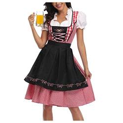 JUTOO Ihre Oktoberfest-Outfits, Dirndl Damen Midi Trachtenkleid Inkl.Dirndlkleid,Dirndlbluse,Dirndlschürze Für Besondere Anlässe Kostüm Dirndl Schwarz Dirndlkleid Outfit Cocktail (S, Schwarz) von JUTOO