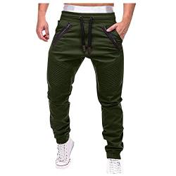 JUTOO Trainingshose Herren Lang, Sportjogginghose Casuel-Slim Fit, Tiefen Eingriffstaschen, Tunnelzug Und Feuchtigkeitsmanagement. Für Joggen, Fitness, Yoga Oder Jeans Cargohose (M, Grün) von JUTOO