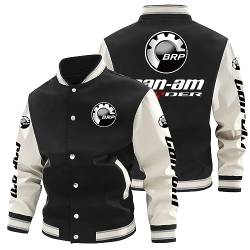 JUVENIL Collegejacke für Herren,C.a.n-a.m Klassische Oldschool Sweatjacke,Frühling Herbst Top Bomberjacke für Damen Herren-Black C||M von JUVENIL