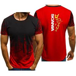 Sportbekleidung Sc.an.ia, Kurzarm T-Shirt mit Rundhalsausschnitt, Sommer Bekleidung für Running Workout-Red||XL von JUVENIL
