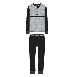 JUVENTUS Pyjama für Herren, Homewear, Fußball, offizielles Produkt Interlock, 100 % Baumwolle, warm, mit Ärmeln und langer Hose, originelle Geschenkidee, 1035 Schwarz, L von JUVENTUS