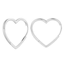 JUZICHEN S925 Silber Ohrringe Damen, Herzförmige Zirkonia Ohrringe, 14K Gold Ohrringe (Stil A, Silber) von JUZICHEN