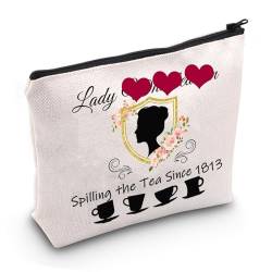 JXGZSO Lady Whistledown Merchandise Kulturbeutel Spilling the Tea Since 1813 Make-up-Tasche für Damen, Verschütten des Teebeutels von JXGZSO