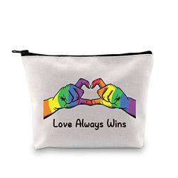 JXGZSO Lustiges Regenbogen-Liebhaber-Geschenk "Love Always Wins" Kulturbeutel mit Reißverschluss, LGBT-Geschenk für Frauen, Transgender Merchandise, Liebe immer gewinnt. von JXGZSO