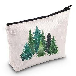 JXGZSO Wandergeschenke für sie, Waldbaum, Geschenk für Naturliebhaber, Reisen, Wandern, Reißverschluss-Tasche, Evergreen Trees B von JXGZSO