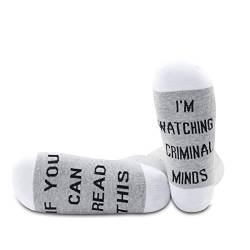 PYOUL Criminal Minds inspiriertes Geschenk Criminal Minds Fan Socken If You Can Read This I'm Watching Criminal Minds Socken Gr. M, Criminal Minds 1 Paar von JXGZSO