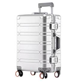 JYARZ Reisekoffer Aluminium-Magnesium-Metall-Hartschalenkoffer, Rollwagen, Reisegepäck, Großes Fassungsvermögen Koffer Trolleys (Color : C, Size : 24inch) von JYARZ