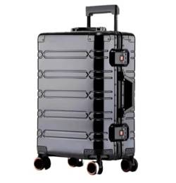 JYARZ Reisekoffer Aluminium-Magnesium-Metall-Hartschalenkoffer, Rollwagen, Reisegepäck, Großes Fassungsvermögen Koffer Trolleys (Color : E, Size : 24inch) von JYARZ
