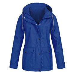 JYJXFD Regenjacke Frauen Leichter Regenmantel Wasserdicht Windbreaker Gestreift Klettern Aktiv Outdoor Trenchcoats mit Kapuze von JYJXFD