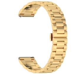 JYMYI 20mm Ersatzarmbänder Armbinde für Casio CA-53W / CA-61W Armband, Edelstahl Armbanduhr Gurt Ersatzband Uhrenarmband Armbänder für Casio FT-100W / W-520U / W-720G Uhrenarmbänder (Gold) von JYMYI