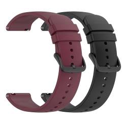 JYMYI 2Pcs 22mm Smartwatch Armbands für CMF Watch Pro Uhrenarmband, Sport Silikon Armbinde Gurt CMF Watch Pro Ersatzarmbänder, Uhrenarmbänder für CMF Watch Pro Armbänder Ersatzband (Rot Schwarz) von JYMYI