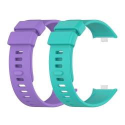JYMYI 2Pcs Smartwatch Armbänder für Redmi Watch 4 Uhrenarmband, Silikon Armband Redmi Watch 4 Ersatzarmbänder, Komfortabel Armbinde Gurt Ersatzband für Redmi Watch 4 Uhrenarmbänder (Lila Grün) von JYMYI